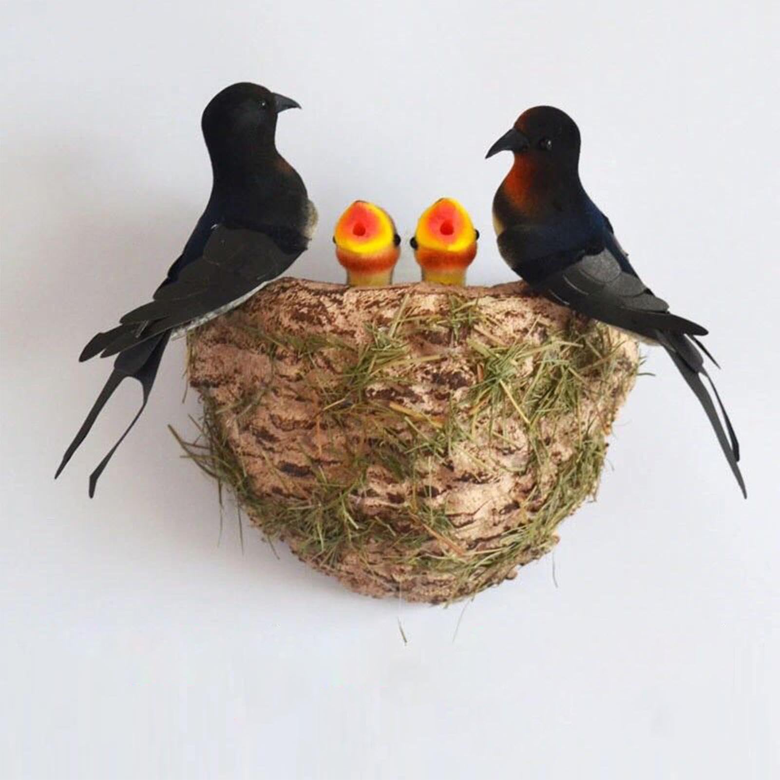 Amazon.co.jp: 人工鳥の巣セット - 鳥付きの偽の鳥の巣 |ツバメの巣
